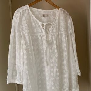 White Breezy Linen Blouse
